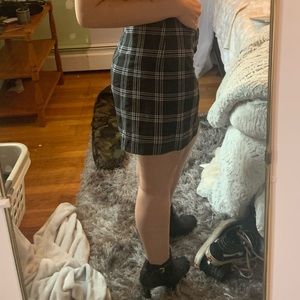 Plaid Button Skirt